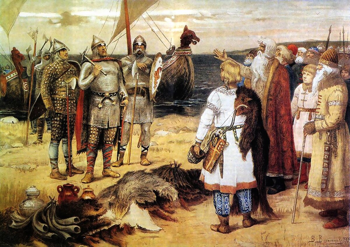 Public-domain historical painting of the calling of the Varangians